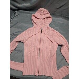 Y2k Vintage Pink Zip Up Sweater
